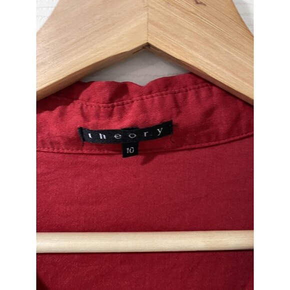 Theory Women's Saige Button Down Linen Shirt Dress Size 10 - Picture 6 of 7